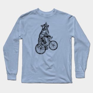 SEEMBO Raccoon Cycling Bicycle Bicycling Cyclist Riding Bike Long Sleeve T-Shirt